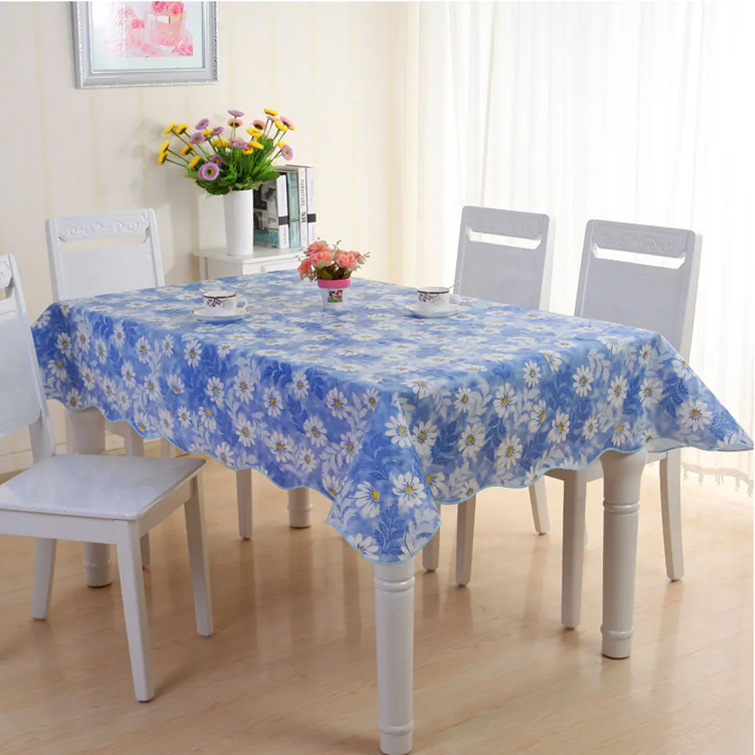 UXCELL Home Picnic Daisy Pattern Water Resistant Oil Proof Tablecloth ...