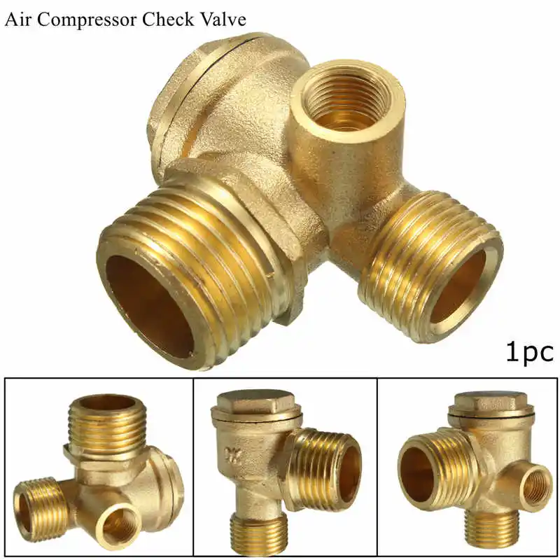 

3 Way Air Compressor Spare Parts Male Female Threaded Connector Check Valve