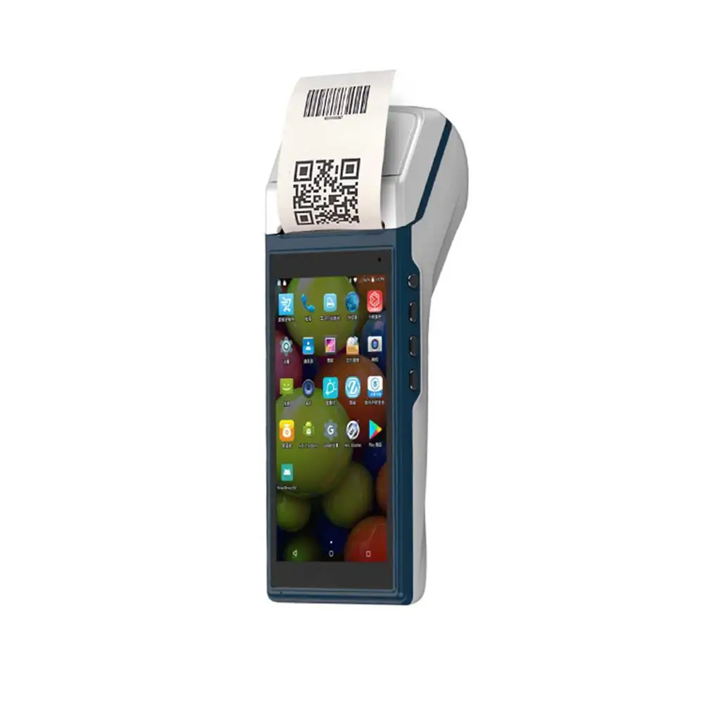 

4G android 7.0 handheld 5.5" mini built-in printer pos terminal support mobile qr code payment