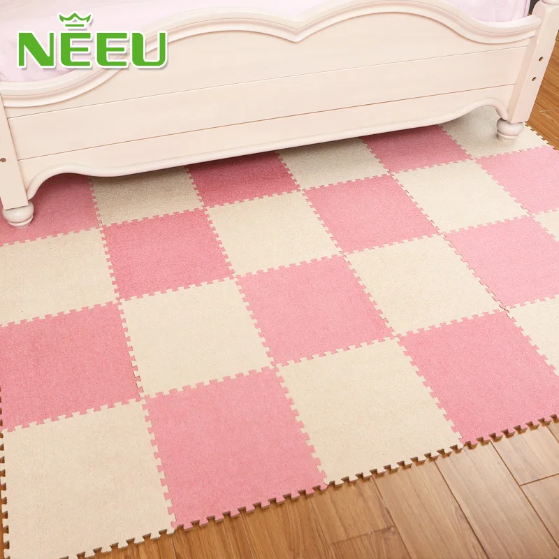 30X30X0.8cm EVA пенопластовый короткий меховой плюшевый коврик детский игровой 9 шт.
