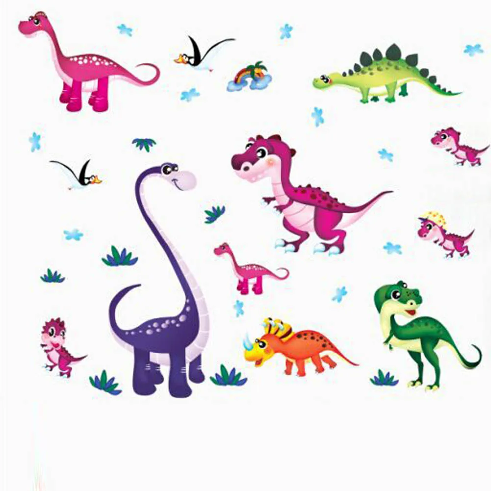 1pc Cartoon Colorful Dinosaurs Wall Stickers PVC DIY Kids Room Nursery