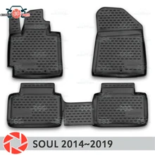 Коврики для Kia Soul~, Нескользящие полиуретановые грязеотталкивающие аксессуары для салона автомобиля