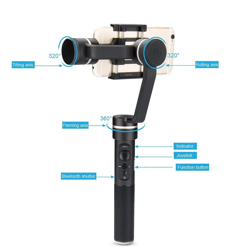  FeiyuTech SPG c 3-Axis Gimbal Handheld Smartphone Stabilizer for iPhone/Xiaomi/Samsung S7 Zoom Butt