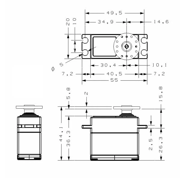 KST BLS905X 8,4 v 8 кг 0.035sec Стандартный бесщеточный мотор сервопривода для вертолета 550-700 хвост с дистанционным управлением