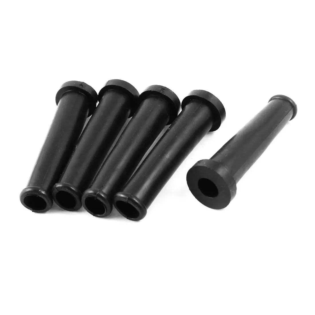 UXCELL 5 Pcs Black Rubber Wire Protector Cable Sleeve Boot Cover For