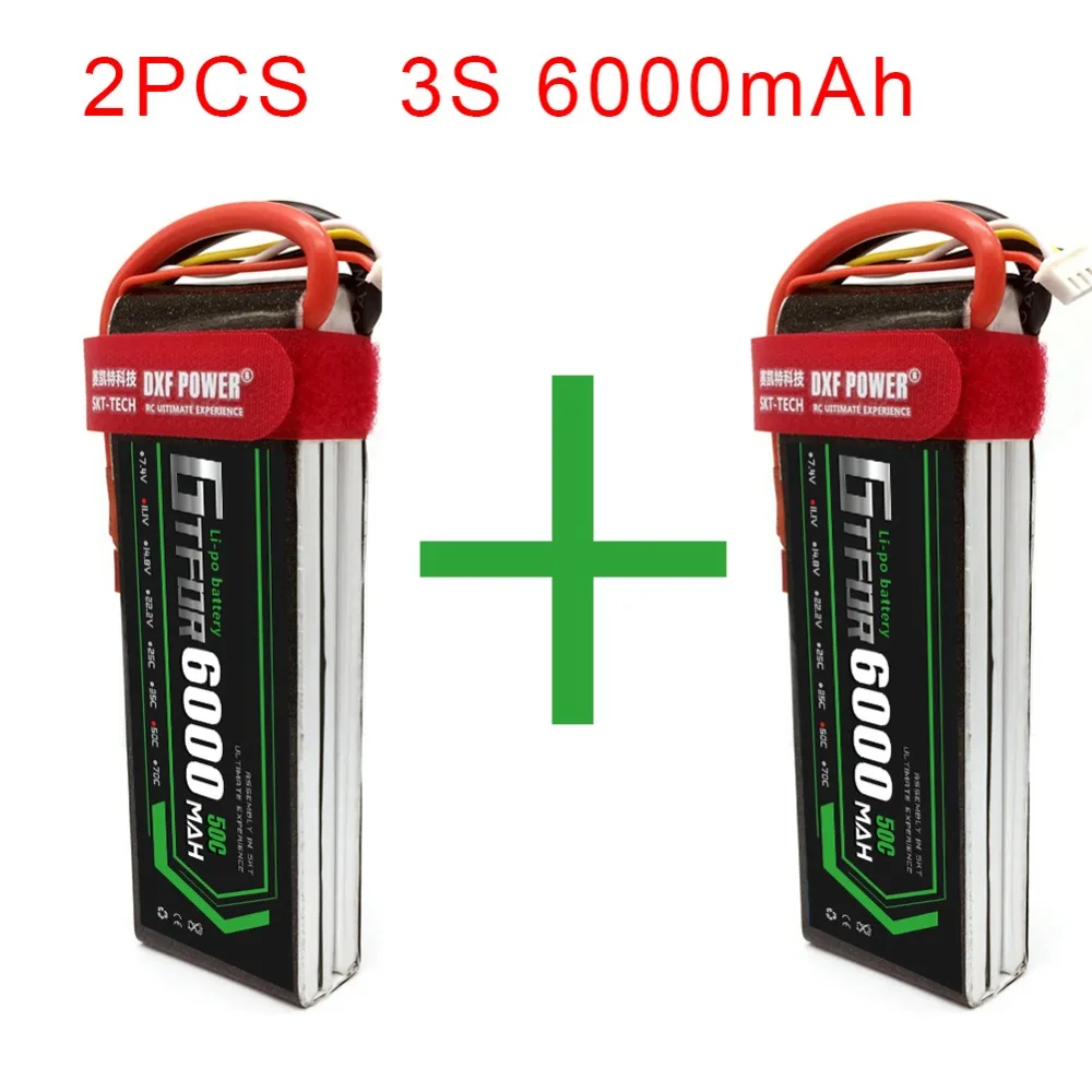 GTFDR Lipo аккумулятор 1S 2S 3S 4S 3,7 V 7,4 V 11,1 V 14,8 V 6000mAh 50C жесткий чехол T TRX XT60 AKKU для TRX4 1/10 автомобильный Дрон