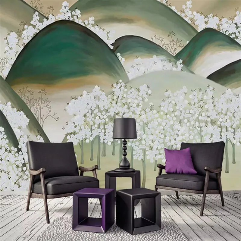 

Japanese-style cherry blossom landscape wall professionally produced murals, wallpaper wholesale, custom poster photo wall