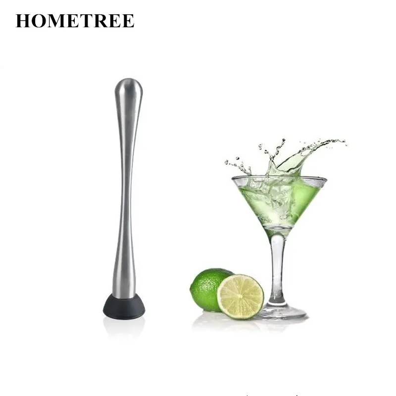 

HOMETREE Stainless Steel Cocktail Wine Tools Swizzle Stick Fruit Muddle Pestle Popsicle Sticks Crushed Ice Hammer Bar Tools H82