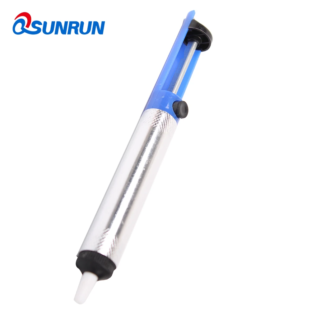 QSUNRUN Синий Оловоотсоса Припоя Desolder Удаление Вакуумного Отсоса Pen Ручной Сварки