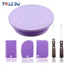 6Pcs/Set Plastic Cake Turntable Rotating Cake Plastic Dough Knife Decorating Cream Cakes Stand Rotary Table DIY Pan Baking Tool ► Photo 1/6