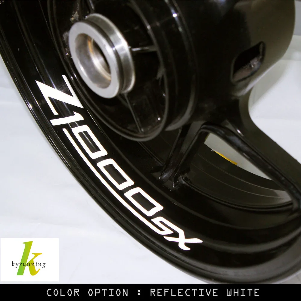 

8 X CUSTOM INNER RIM DECALS WHEEL Reflective STICKERS STRIPES FIT KAWASAKI Z 1000SX Z1000SX