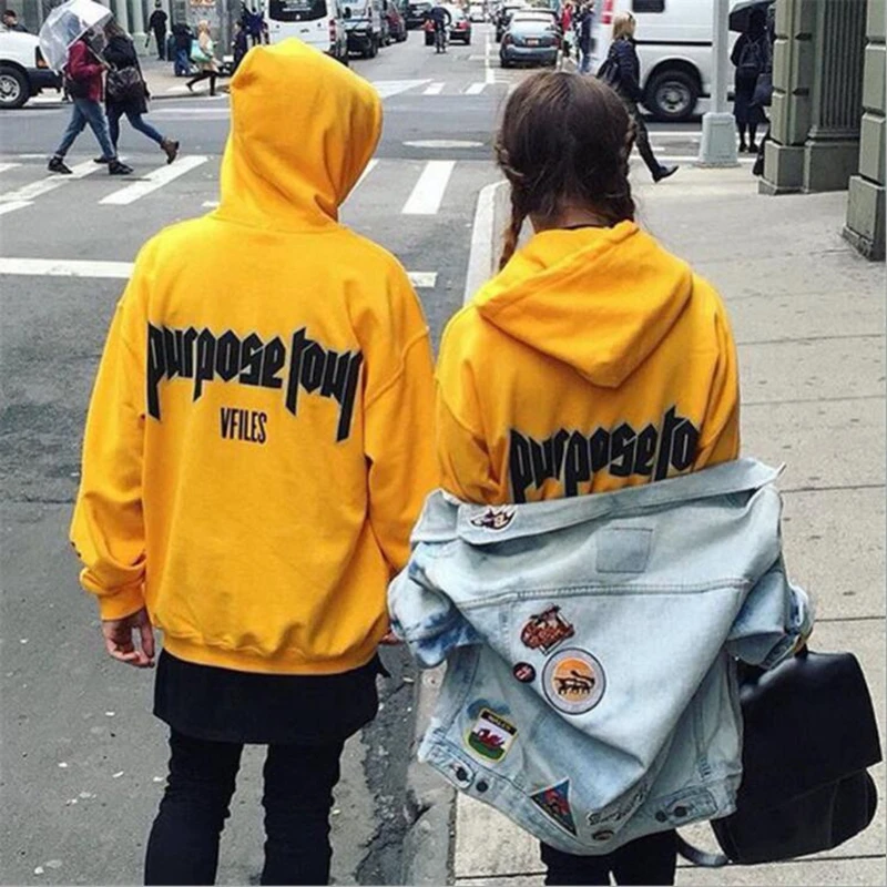 Vfiles Security Print Hoodie Justin Bieber Fog High Street Sweatshirt Bibb Purpose Tour Yellow Hoodie Lovers Couple Bts Hoodie