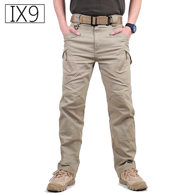 Billig IX9 Stadt Tactical Cargo Hosen Männer Kampf SWAT Army Military Hosen Baumwolle Viele Taschen Stretch Flexible Mann Casual Hosen XXXL