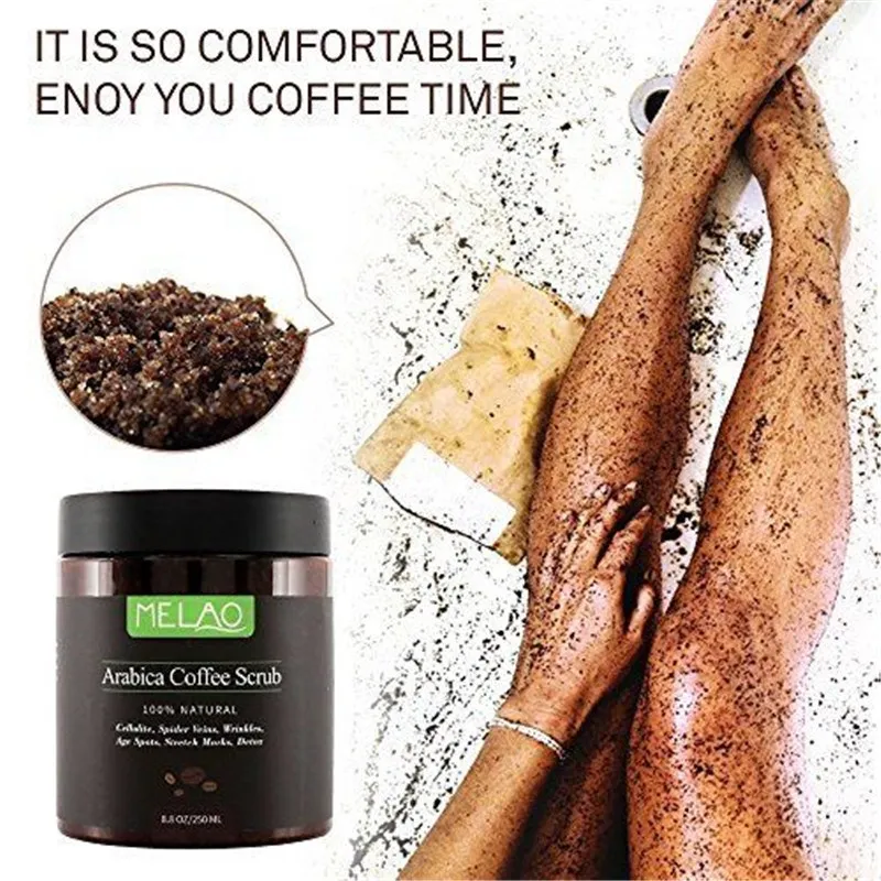 

Exfoliating Arabica Coffee Body Scrub Natural Coconut Oil Body Scrub Whitening Moisture Reducing Cellulite 250ml Skin Care