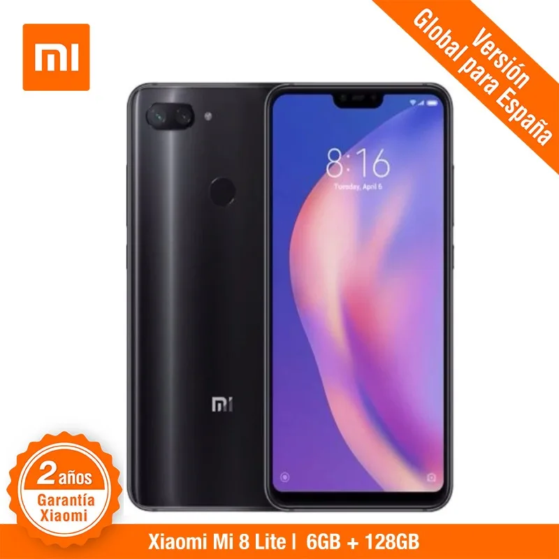 

[Global Version for Spain] Xiaomi Mi 8 Lite (Memoria interna de 128GB, RAM de 6GB,Pantalla de 6,26" ,Camara de 12MP) Smartphone