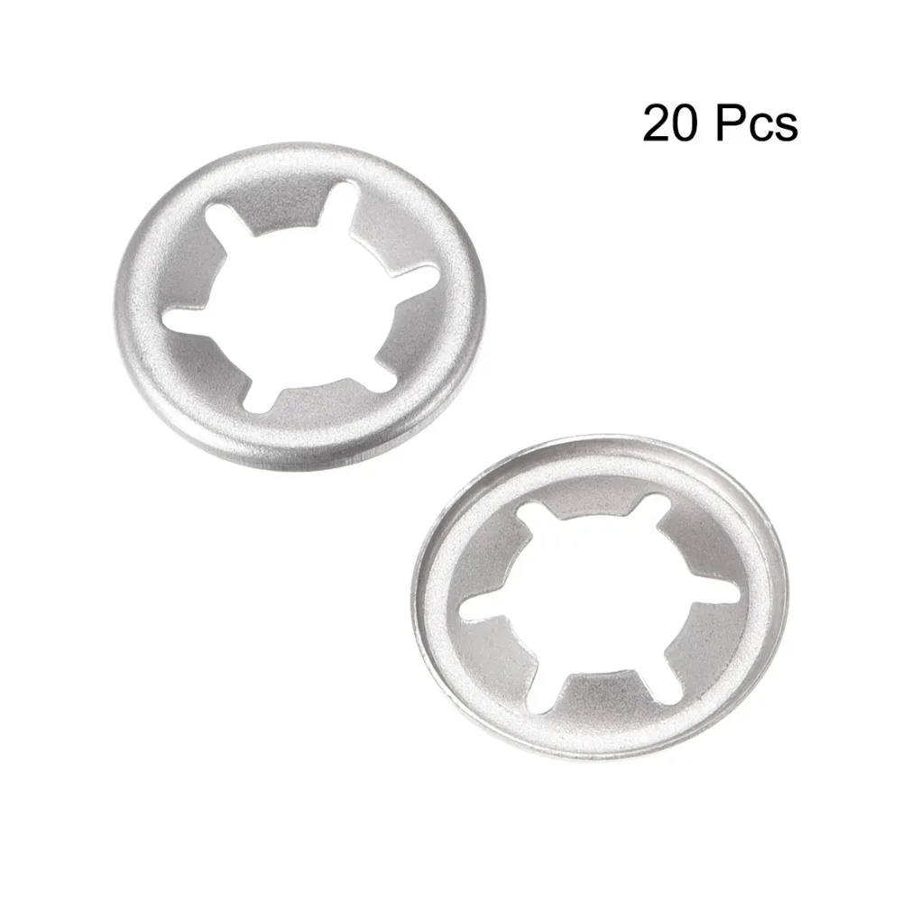 

UXCELL 20Pcs M6 Internal Tooth Starlock Washers 5.1mm I.D. 15mm O.D. Stainless Steel For Machinery Equipment Hardware Gaskets