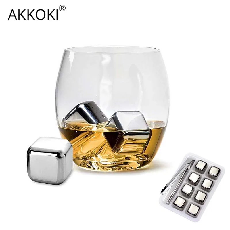Stainless Steel Reusable Ice Cubes Stones for Chilling Whiskey Wine