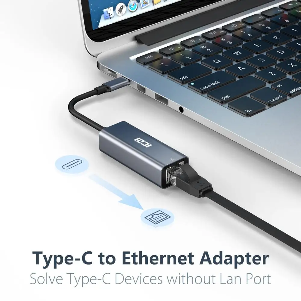 ICZI USB C к Gigabit Ethernet адаптер типа RJ45 LAN конвертер 10/100/1000 M для MacBook Pro samsung Galaxy S10 S9 S8 Note