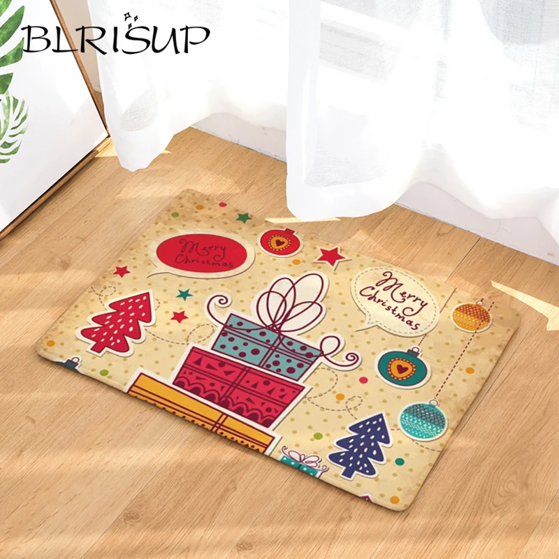 

BLRISUP Cute Cartoon Doormat Christmas Carpet Anti-Slip Floor Mat Toilet Tapete Rug Porch Kitchen Mat Doormat For Entrance Door