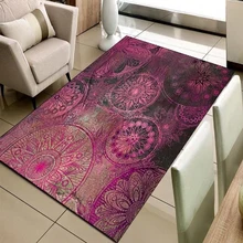 Else фиолетовый черный круг кольцо геометрический винтажный 3d принт Нескользящая микрофибра Гостиная декоративный современный моющийся коврик