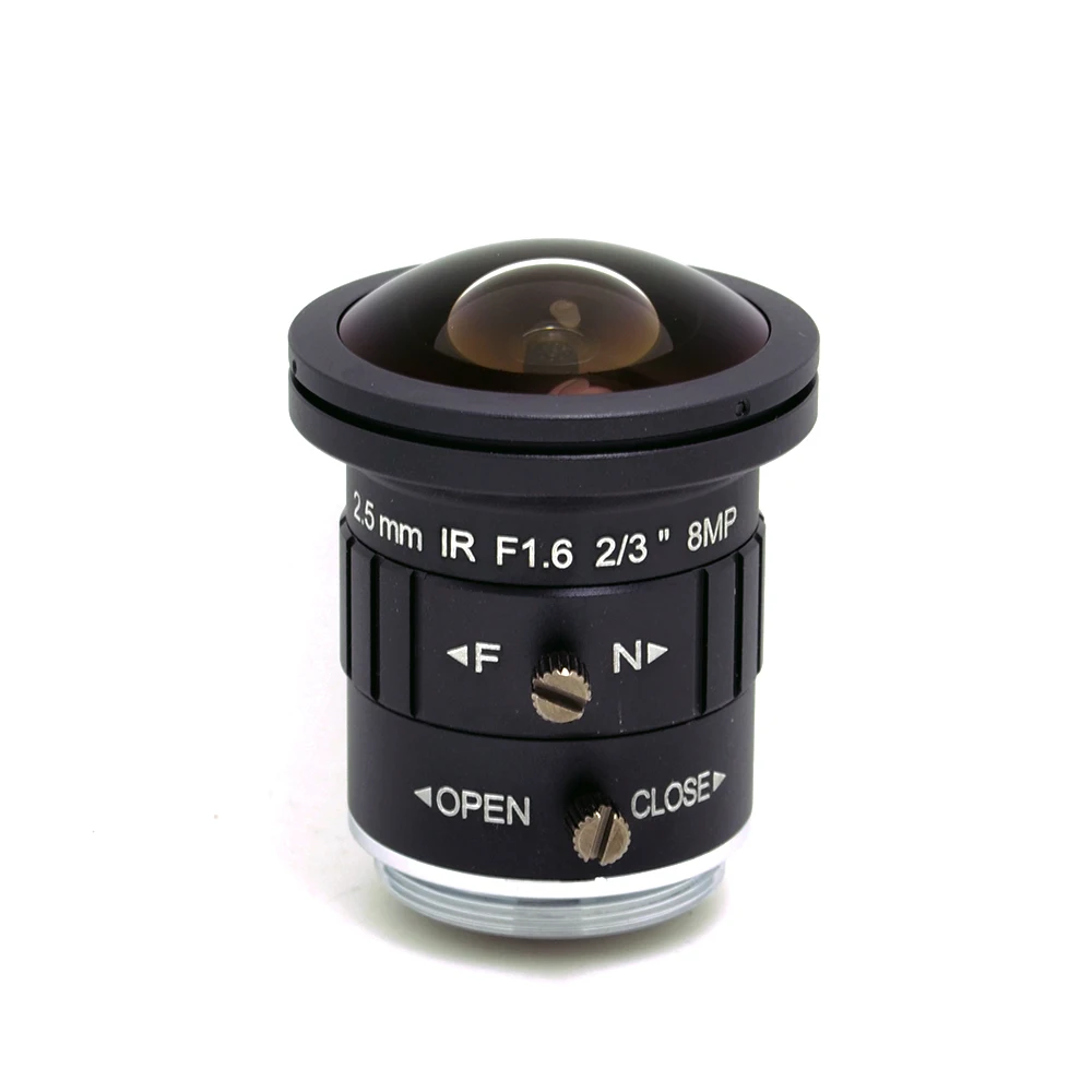 2/" CS Mount объектив «рыбий глаз» Новая F1.6 8MP 4K 2,5 мм Объективы для видеонаблюдения ИК-коррекция 8 мегапиксельная линза для видеонаблюдения UHD IP Камера SL-HDR2516IR