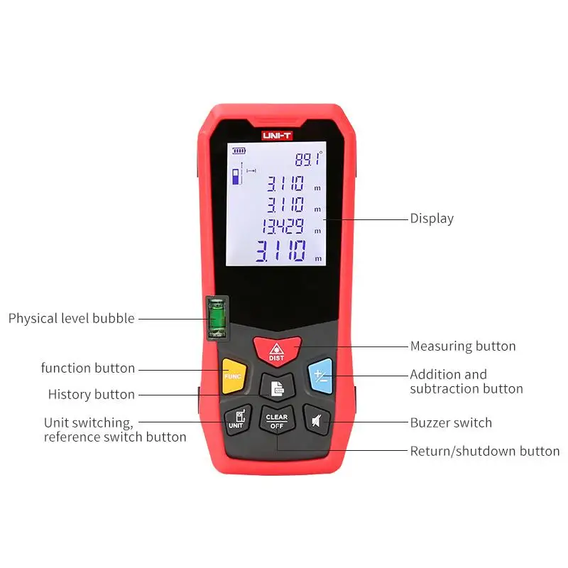 UNI-T Handheld Laser Rangefinder Distance Meter 40M 50M 60M 80M 100M 120Medidor Laser Tape Build Measure Device Electronic Ruler UNI-T Handheld Laser Rangefinder Distance Meter 40M 50M 60M 80M 100M 120Medidor Laser Tape Build Measure Device Electronic Ruler