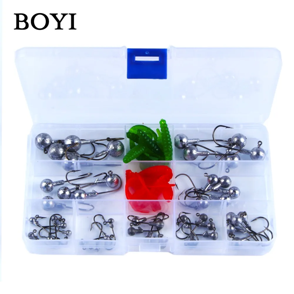 BOYI 45 шт./компл. Высококачественная свинцовая Мормышка рыболовные крючки 1 г/2 г/3 5