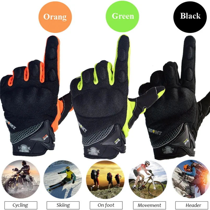 Suomy Breathable Motorcycle Gloves Summer Full Finger Moto Racing Gloves Touch Screen Motorcycle Motocross Men Plus Size XXL