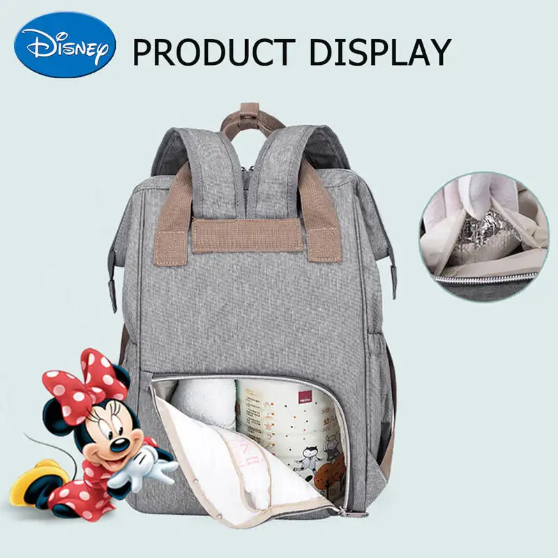 Disney Mummy Diaper Bags Zipper Mother Travel Backpacks Large Capacity Minnie Mickey Mouse Pooh Bear Printed Maternity Handbags