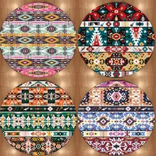 Else Aztec Boho цветные геометрические 3d печать нескользящие микрофибры круглые ковры коврики для гостиной кухни спальни ванной комнаты