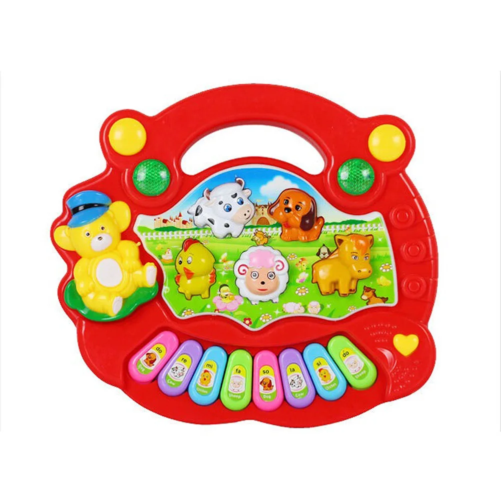 Random Color Baby Electronic Toys Developmental Cartoon Animal Farm Piano Toy Musical Instrument Educational Toy for Kids