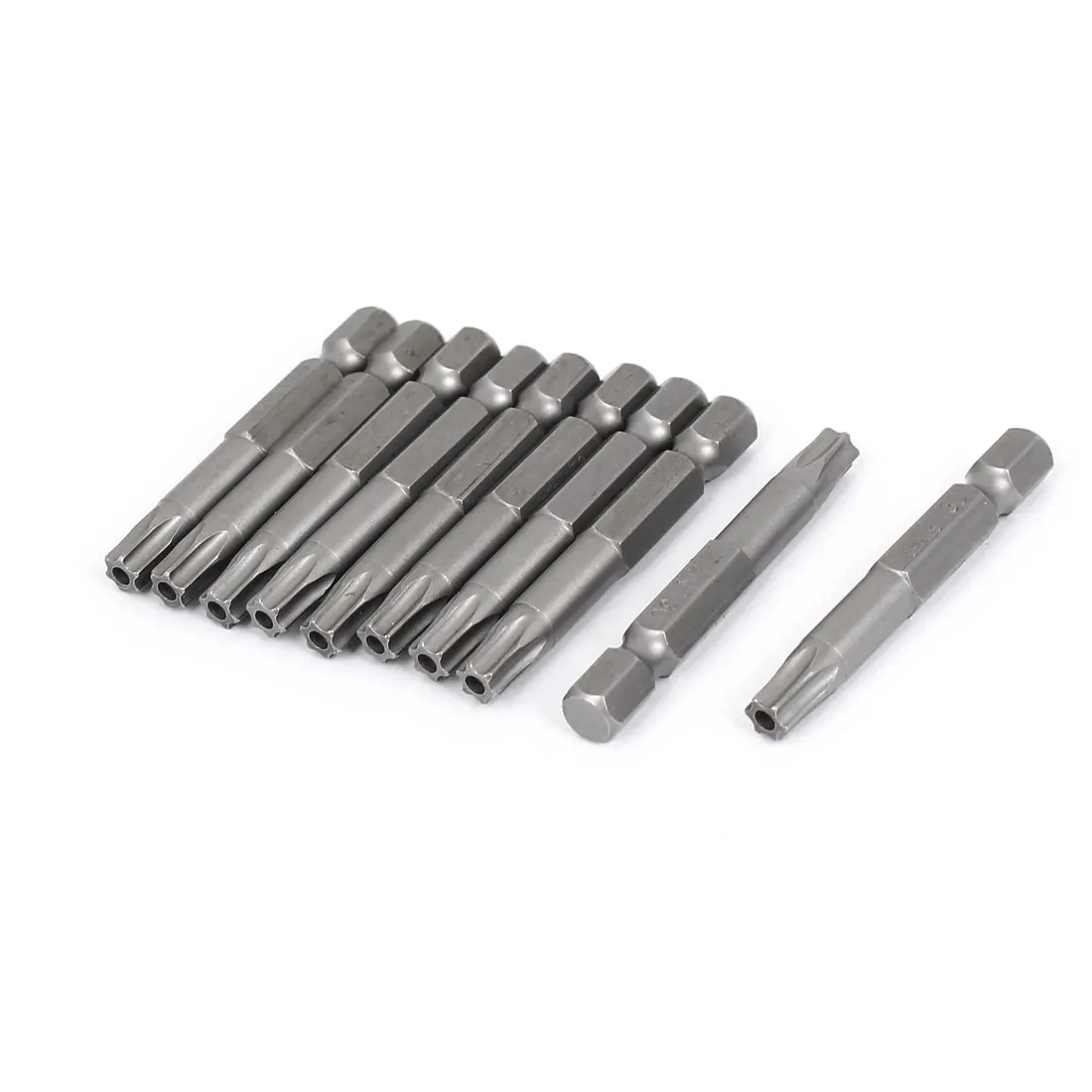 UXCELL 50Mm Long 1/4" Hex Shank T30 Tip Magnetic Torx Security Screwdriver Bits 10Pcs