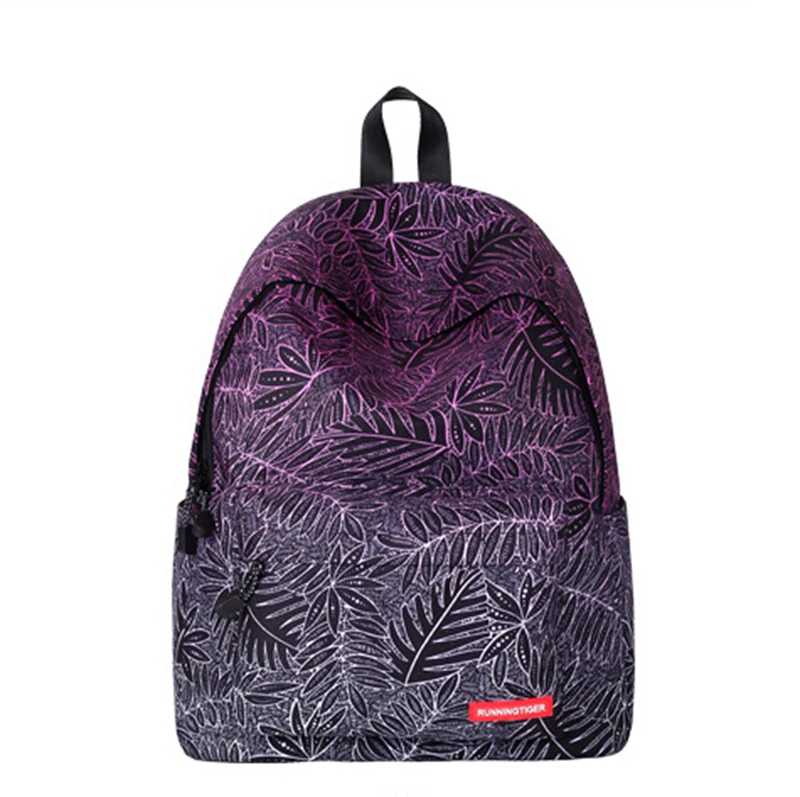 

Hot Sale Leaves printing girls boys backpack bags school backpacks men women travel backpacks PINK color