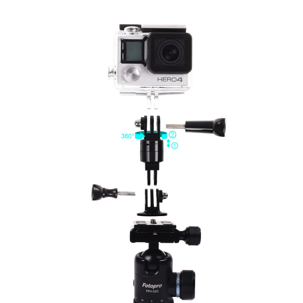  2 pcs 360 Degree camera accessories Swivel Mount Rotating Adapter Mount for All Gopro Hero Gopro Session Gopro Fusion 