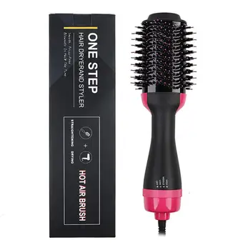 

Professional Volumizer 2 in 1 Pro Straight Curly Hair Dryer Brushes Negative Hot Air Curling Iron Rotating Rollers Styler Combs