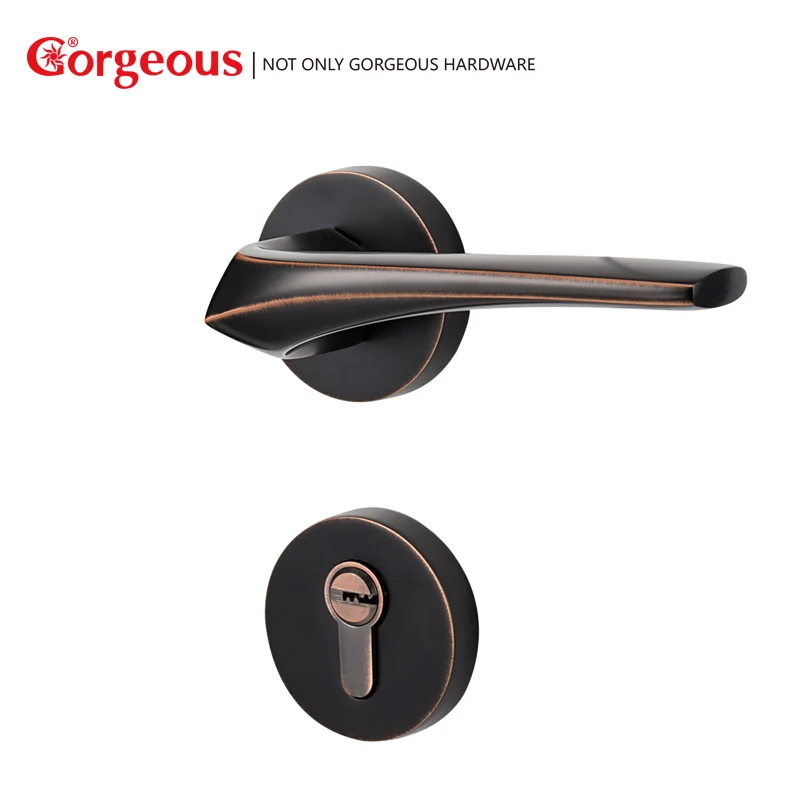 

Gorgeous Zinc Alloy Bedroom door lock Household indoor solid wood door handle North American modern minimalist silent door lock