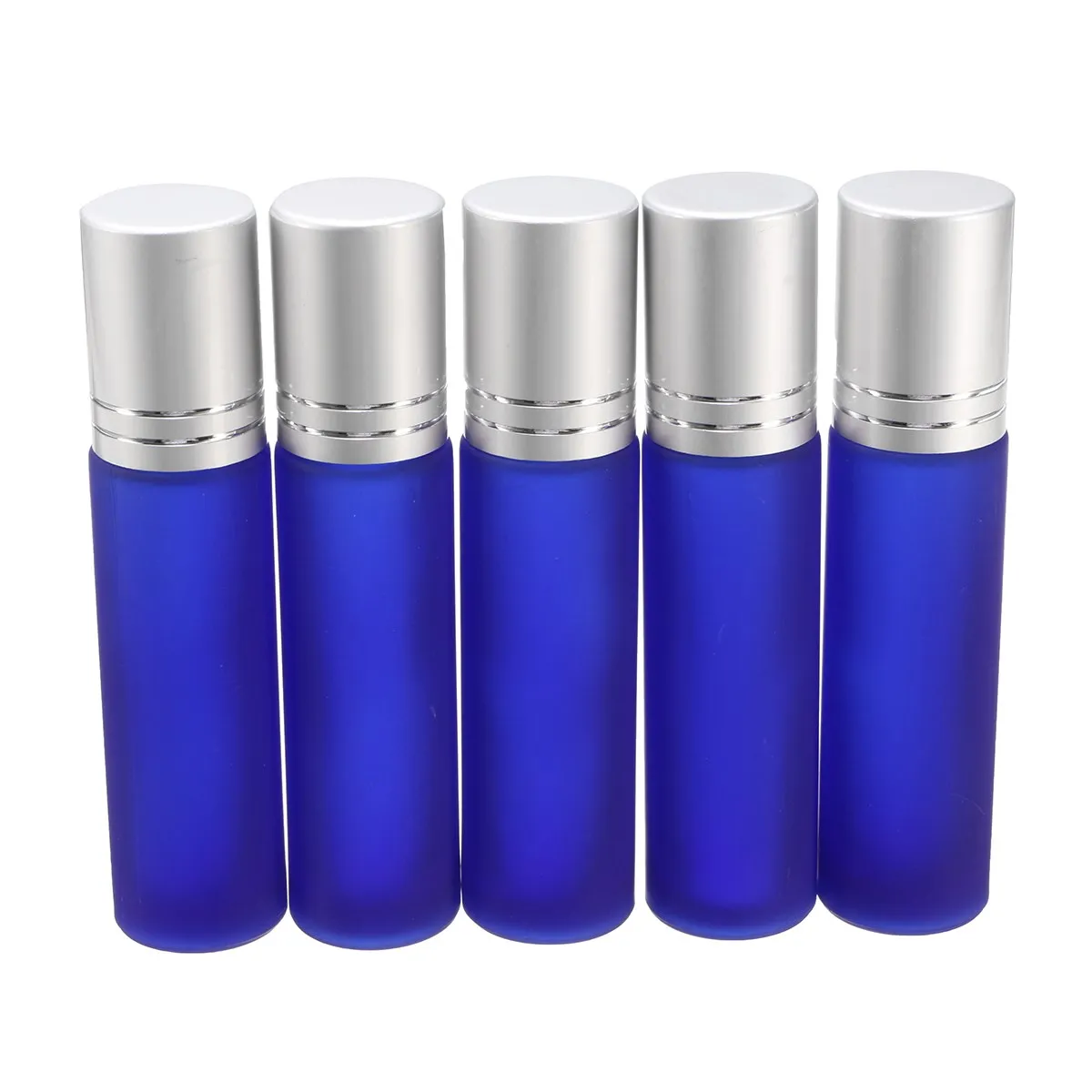 Pro 5pcs Empty Roll On Bottles 10ml Thick Glass Perfume Essential Oil