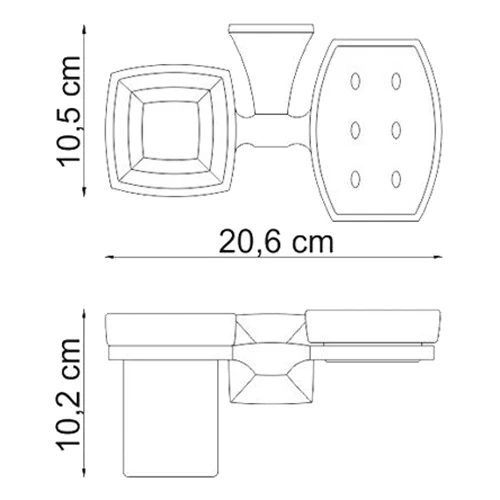 Держатель мыльницы и стакана WasserKRAFT Wern K-2526 (Материал: Стекло/Металл, никель-хромовое покрытие, цвет: хром)