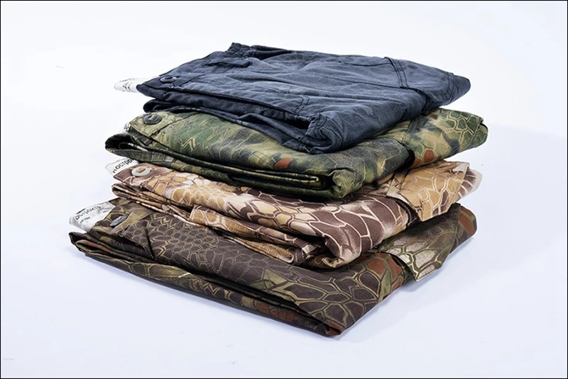 111Outdoor  Camouflage Combat Rattlesnake Pants Tactical Loose Army Uniform Men's Pattern Sport Soldier Training Cargo Cotton Pants