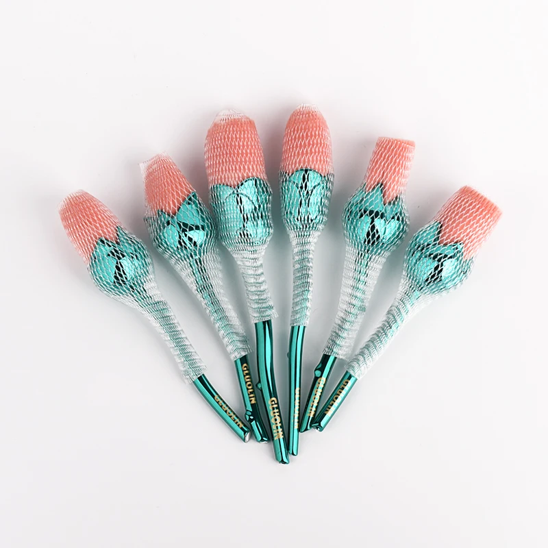 

6 Pcs Rose Flower Shape Make Up Brushes Set Lady Professional Cosmetic Face Makeup Tool Rose Brush Women Cosmetics Makeup