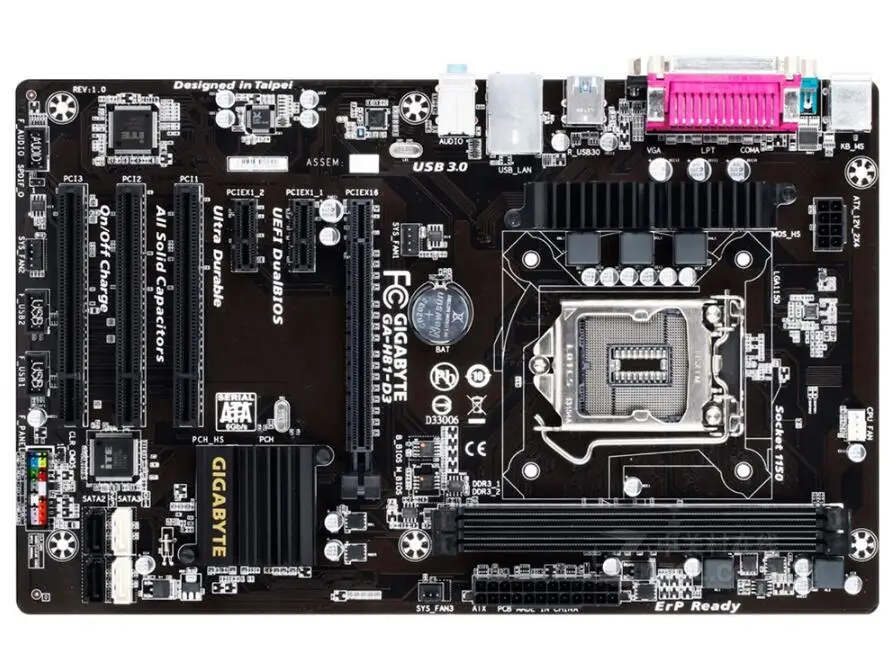 LGA1150 H81 для Gigabyte GA-H81-D3 оригинальная настольная материнская плата H81-D3 1150 DDR3 USB3.0 SATA3 |