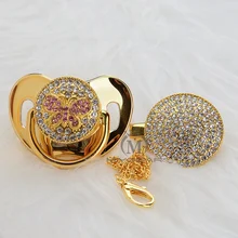 MIYOCAR, золотая, розовая, с украшениями в виде бабочек, набор сосок и зажимов, держатель на цепочке, соска, уникальный дизайн, APBF-8