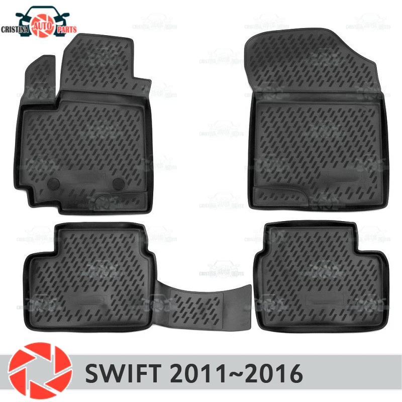 Floor mats for Suzuki Swift 2011~2016 rugs non slip polyurethane dirt protection interior car styling accessories цена Floor mats for Suzuki Swift 2011~2016 rugs non slip polyurethane dirt protection interior car styling accessories цены онлайн
