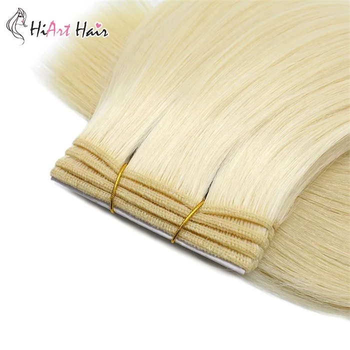 HiArt 100g Hair Weft In Human Hair Extension Weaves Extensions Human Hair Salon Double Drawn Remy Hair Weft Straight 18"20"22"