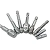 8Sizes Chrome Vanadium Steel Socket Adapter Power Set Hex Shank to 1/4