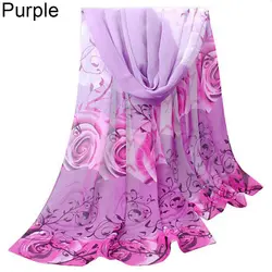 Женская Мода Цветочные Дамы шарф Шарфы для женщин Элегантный мягкий шифон палантины шали