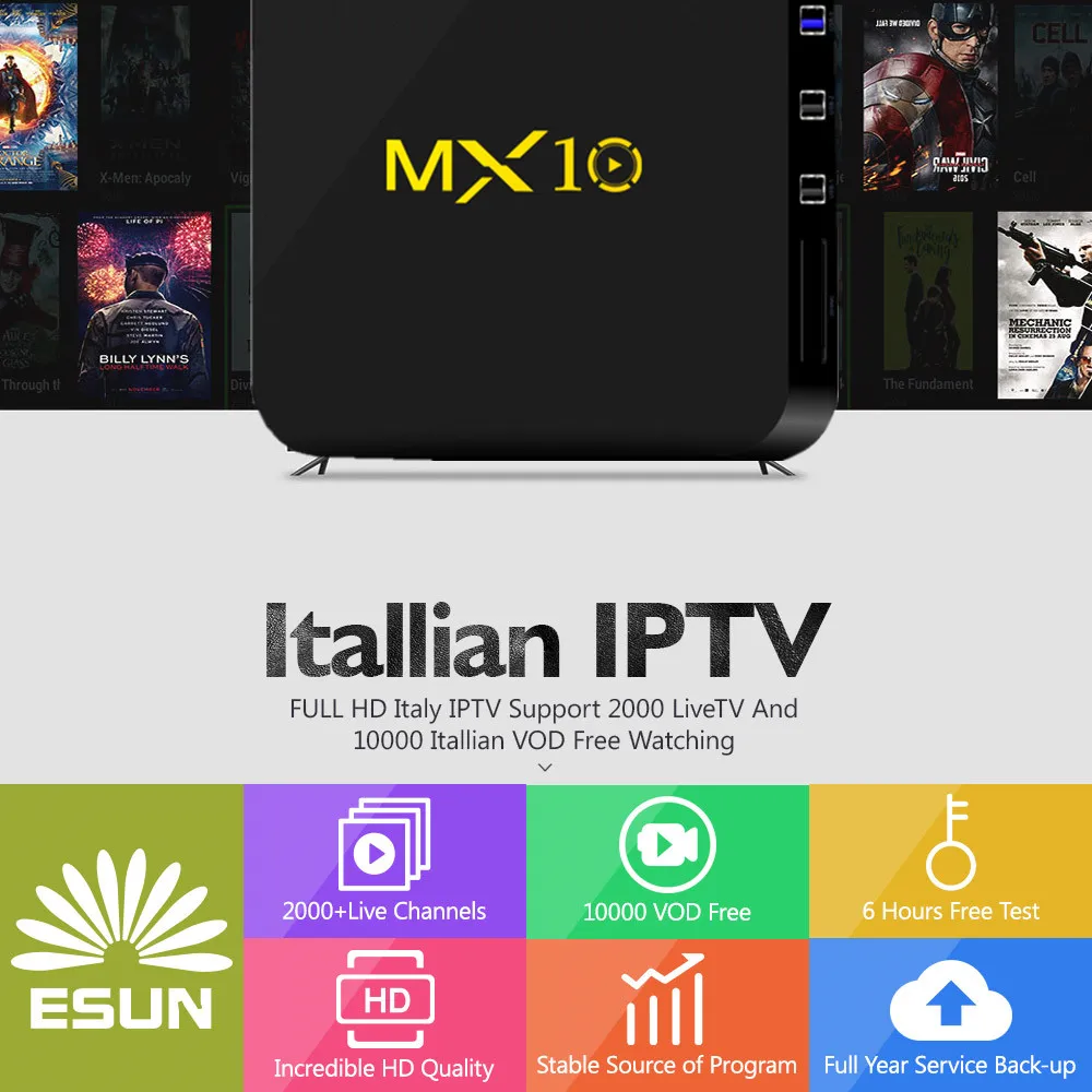 

MX10 Italy IPTV Box With 1 Year 4G/32G RK3288 Italy IPTV EPG 4000+Live+VOD configured Europe Albania ex-yu XXX channels BOX
