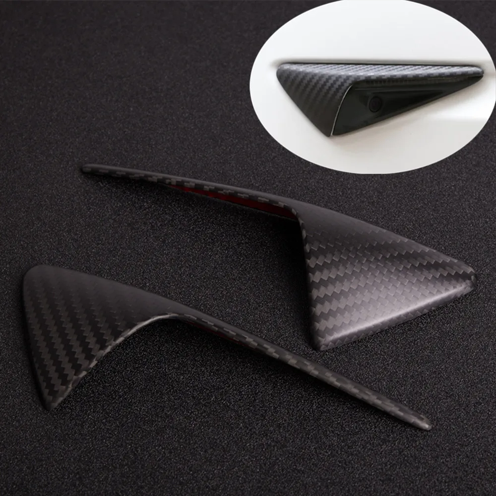 

For Tesla Model X Model S Model 3 2013-2019 Carbon Fiber Side Camera Fender Marker Cover Side Grille Trim Badge Sticker