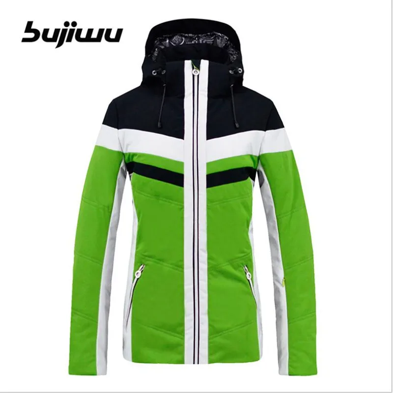 Bujiwu Brand Women Ski Jacket Snowboard Clothing Thermal Windproof