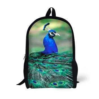 Peacock Printing Backpack Children School Bags For Teenager Girls 17 Inch Backpacks Laptop Backpack Mochila Bag colorful unicorn students backpack cartoon panda children school bags backpack for teenager girls book bag women laptop backpack
